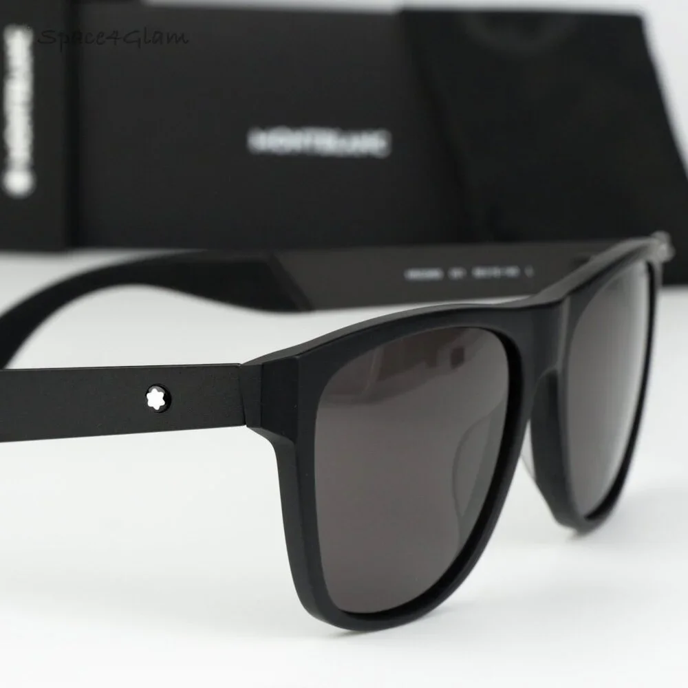 Montblanc Men Sunglasses Matte Black Grey Square MB0298S 001 BRAND NEW